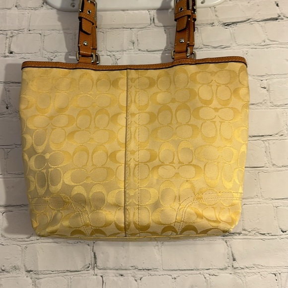 Coach Yellow Monogram Handbag - Picture 5 of 8